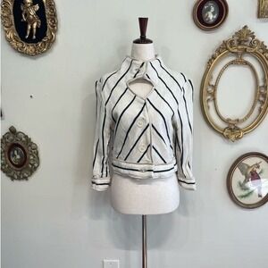 Vintage Callula Lillibelle Striped Nautical Crop Jacket Size 10